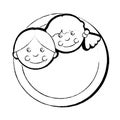 Cute rag dolls icon Royalty Free Stock Photo