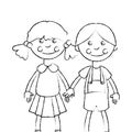 Cute rag dolls icon Royalty Free Stock Photo