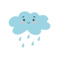 Cute rain cloud kawaii clip art