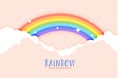 Cute rainbow and clouds pink background design