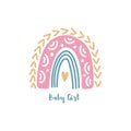 Cute rainbow colorful cute boho vector icon