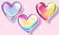 set Cute rainbow shine heart sticker