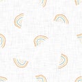 Cute rainbow scribble doodle background. Hand drawn whimsical motif seamless pattern. Naive simple crayon style for