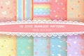 Cute rainbow season colorful pastel seamless pattern background