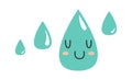 Cute raindrop face illustration Weather