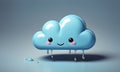 Cute Rainy Cloud 3D Art Animated Graphic, Weather Card Banner Website Design Background - ai generated