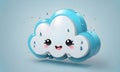 Cute Rainy Cloud 3D Art Animated Graphic, Weather Card Banner Website Design Background - ai generated