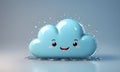 Cute Rainy Cloud 3D Art Animated Graphic, Weather Card Banner Website Design Background - ai generated