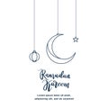 Cute Ramadan Kareem greeting flat illustration