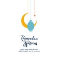 Cute Ramadan Kareem greeting flat illustration