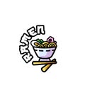 Cute ramen kawaii mascot logo