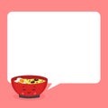 Cute Ramen Noodle with Speech Bubbles