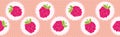 Cute raspberries polka dot vector illustration. Seamless repeating border pattern.