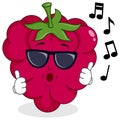 Cute Raspberry Whistling with Sunglasses