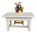 cute Rat cartoon character with table and chair ;paneer Royalty Free Stock Photo