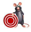 cute Rat cartoon character with target Royalty Free Stock Photo