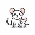 Cute Rat And Mouse Icon Set With Bold Linework And Flat Colors Royalty Free Stock Photo