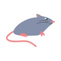 cute rat, mouse side view in flat cartoon style. mice, animal, rodent. vector graphic.