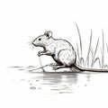 Cute Rat Sketch In Explosive Wildlife Style