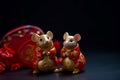 Cute rats figurines for Chinese new year celebration. Generate ai