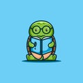 cute read turtle cartoon