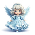 Cute realistic Christmas angel isolated on white background Royalty Free Stock Photo