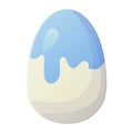 Cute realistic Easter egg painted with with blue paint on top. Can be used as easter hunt element for web banners