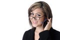 Cute receptionist with headset Royalty Free Stock Photo