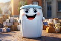Cute Recycle Character. Global Sustainability concept. Generative AI