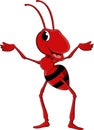 Cute red ant cartoon Royalty Free Stock Photo