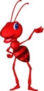 Cute red ant cartoon presenting Royalty Free Stock Photo