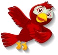 Cute red bird cartoon character Royalty Free Stock Photo
