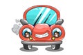 A cute red cars design transportation cartoon vector illustration Royalty Free Stock Photo