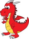 A Cute Red Cartoon Happy Dragon Royalty Free Stock Photo