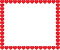 Cute red cartoon hearts love border with space for text