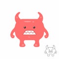 Cute red Cartoon Monster Royalty Free Stock Photo