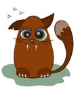 Cute red cat. Funny cartoon character. A pet