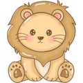 Cute little lion hand drawn Royalty Free Stock Photo