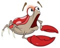 Cute red crab illustration. Cartoon