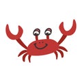 Cute Red Crustacean Crab vector illustration