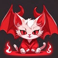 cute red devil character illustration background Royalty Free Stock Photo
