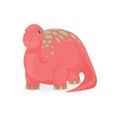 Cute red dinosaur, adorable baby Brontosaurus of Jurassic park Royalty Free Stock Photo