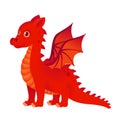 Cute red dragon fantasy reptile Royalty Free Stock Photo