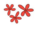 Cute Red Flower Clipart Sticker Decoration Design Vector Cartoon