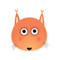 Cute Red Fox Face, Baby Animal Head Vector Illustration Royalty Free Stock Photo