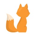 A cute red fox with a fluffy tail is sitting back. Vector illustration isolated on white background Royalty Free Stock Photo