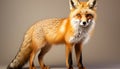 Cute red fox looking at camera, alert and fluffy generated by AI Royalty Free Stock Photo