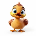 3d Pixar Duck Character Photo - Isolated On White Background