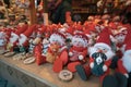 Cute red handmade doll souvenirs in an European Christmas market