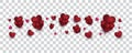 Cute Red Heart Balloons Illustration Isolated on Transparent Background. Valentine\'s Day Decoration Element Royalty Free Stock Photo